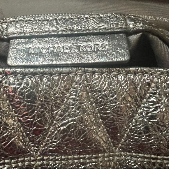 SOLD - Michael Kors Silver Quilted Leather Shoulder Bag w/Silver Hardware - Picture 9 of 13